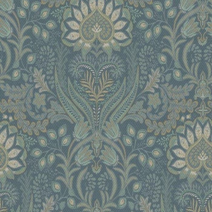 Tahini Glass Bead Paisley Wallpaper - Blue