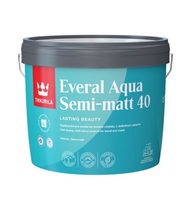 Tikkurila Everal Aqua 40 Semi-Matt - Designer Colour Match Paint - Marine Aqua 3L