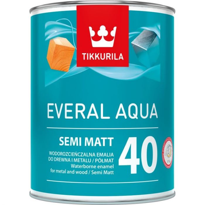Tikkurila Everal Aqua 40 Tough Semi Matt for Wood & Metal - Colour Match