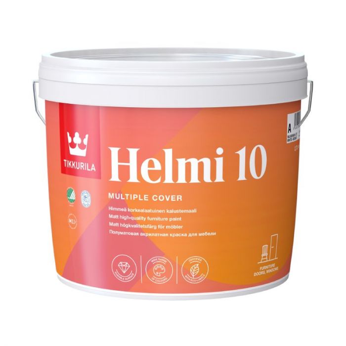 Tikkurila Helmi 10 Water-Based Matt for Woodwork - Designer Colour Match Paint - Cream Bun - 3L