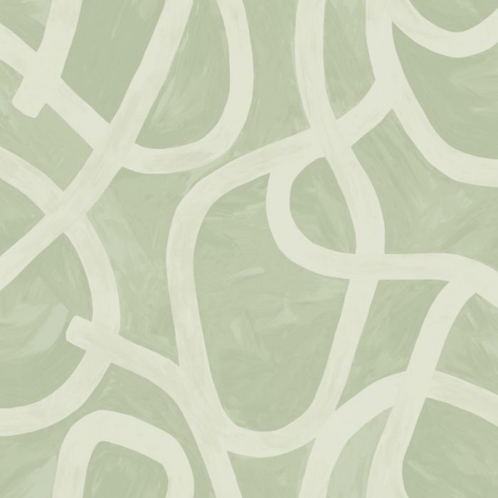 Linear Swirl Sage Wallpaper 