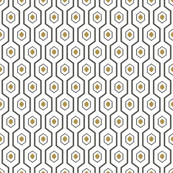 Geometric Hexagon Wallpaper I Grandeco I Decorating Centre Online