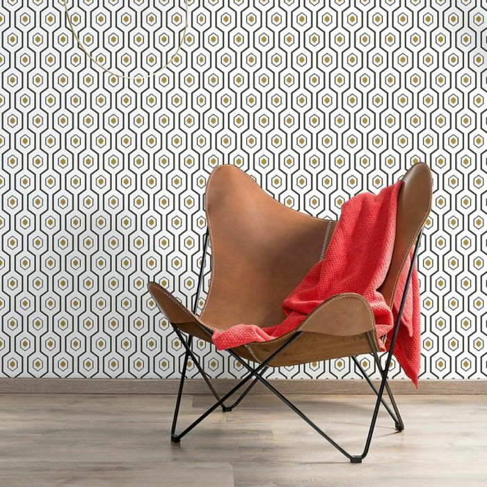 Ashton Geometric Hexagon Wallpaper