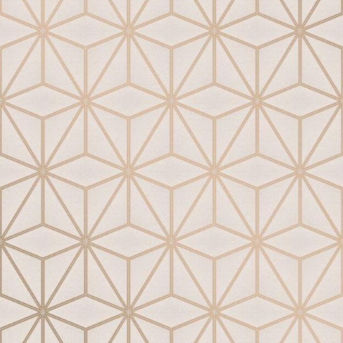 Pulse Star Geo Wallpaper Taupe & Rose Gold