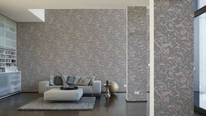 Versace Barocco Floral Wallpaper Grey