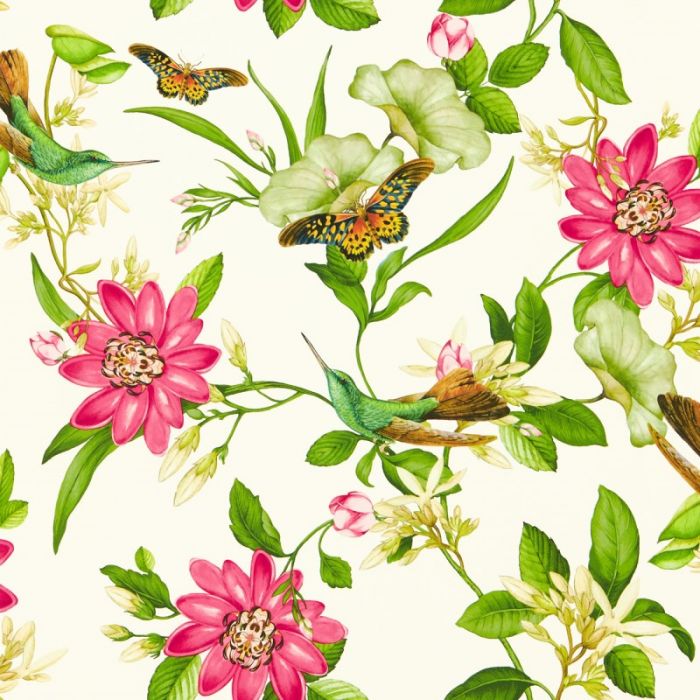 Clarke & Clarke Pink Lotus Wallpaper - Ivory