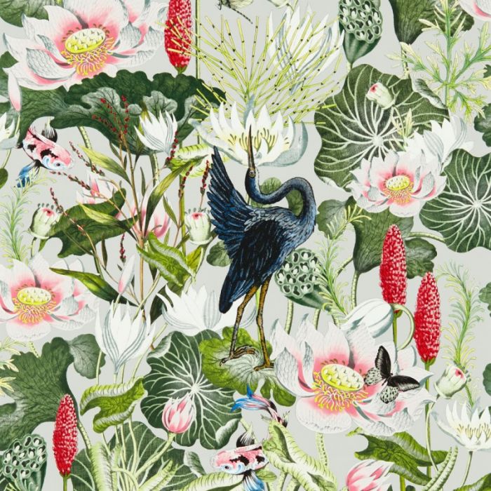 Clarke & Clarke Waterlily Wallpaper - Dove