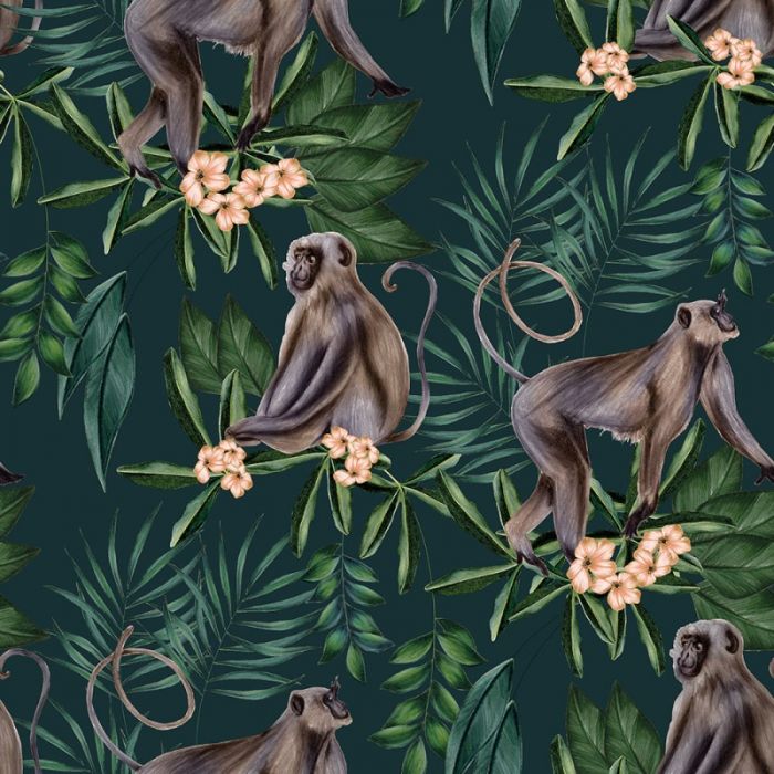 Ohpopsi Morris Monkey Wallpaper Dark Sable