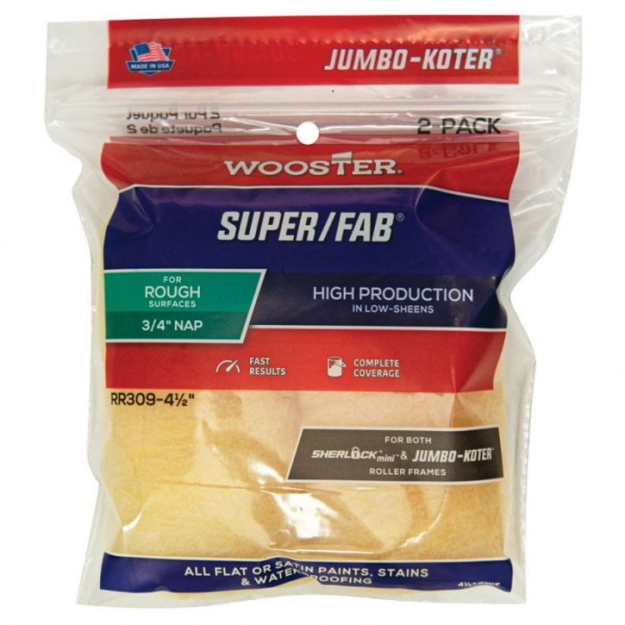 Wooster Jumbo-Koter Super/Fab 4.5 inch Roller Sleeve - 2 Pack