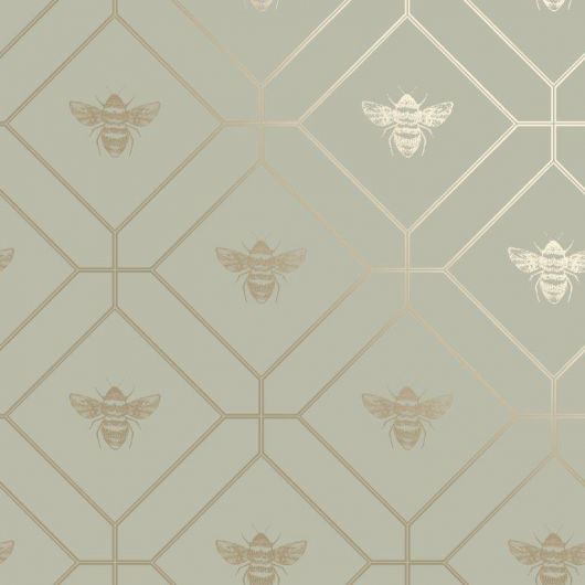 Honeycomb Bee Wallpaper Green| Holden Decor | Decorating Centre Online