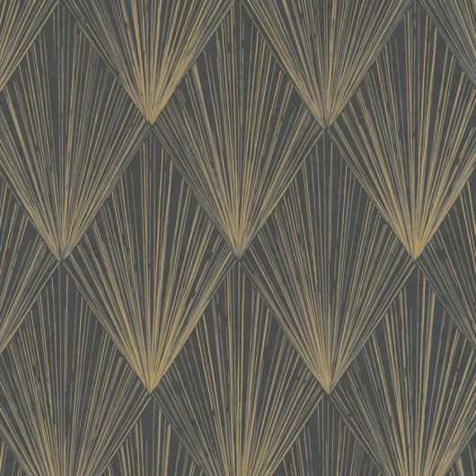 Ava Art Deco Wallpaper Charcoal/Gold | AS Creation | Decorating Centre ...