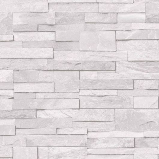 Stone Effect White Wallpaper | GranDeco | Decorating Centre Online