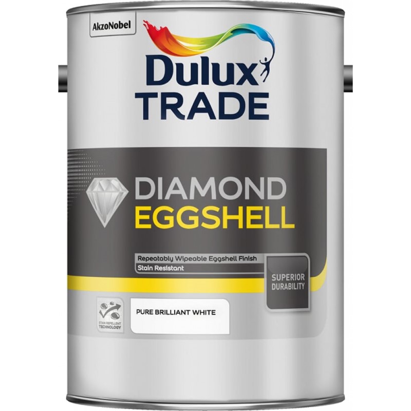 Dulux Trade Diamond Eggshell Paint - Pure Brilliant White