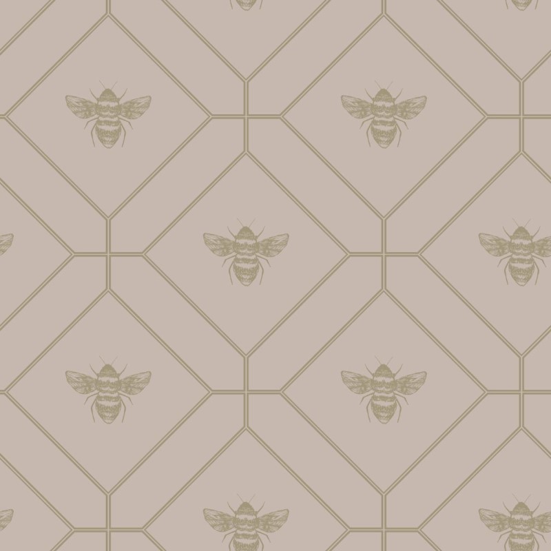 Honeycomb Bee Wallpaper Pink