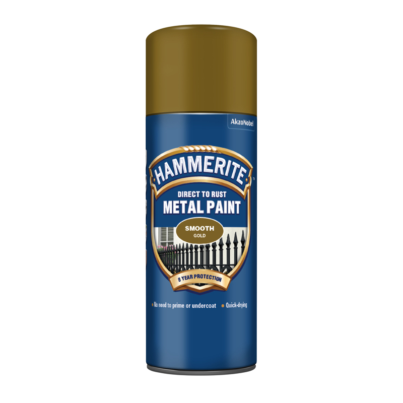 Hammerite Metal Paint Smooth Aerosol - Gold 400ml