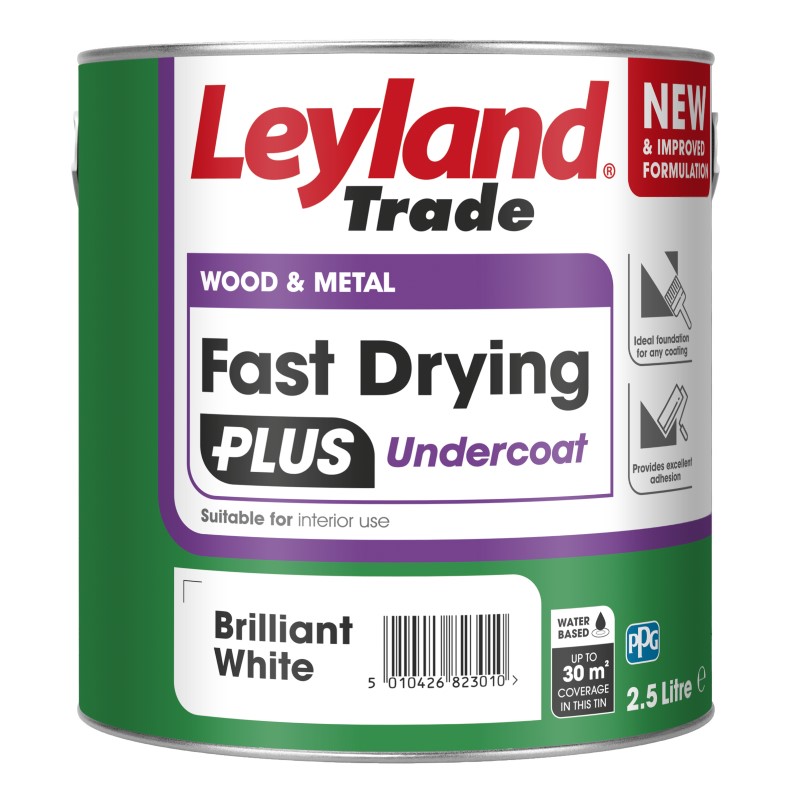Leyland Trade Fast Drying PLUS Undercoat - Brilliant White/Dark Grey