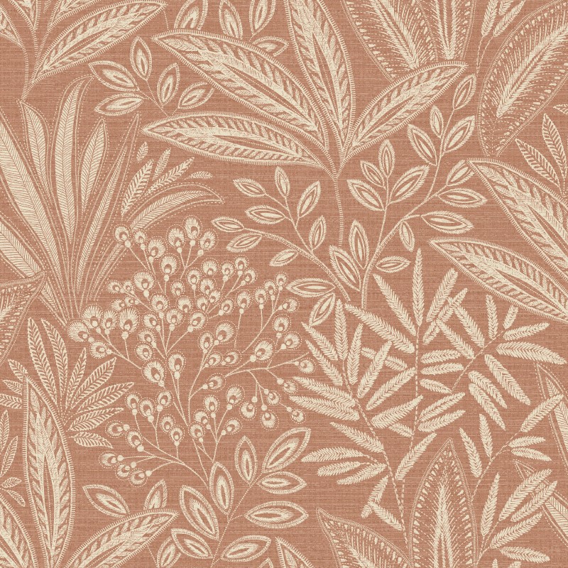 Crown Sahara Leaf Fern Wallpaper - Clay