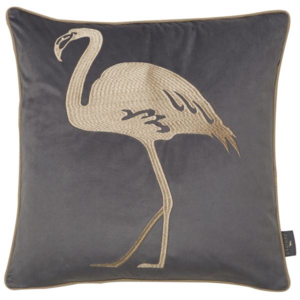 Malini Flamingo Grey Cushion