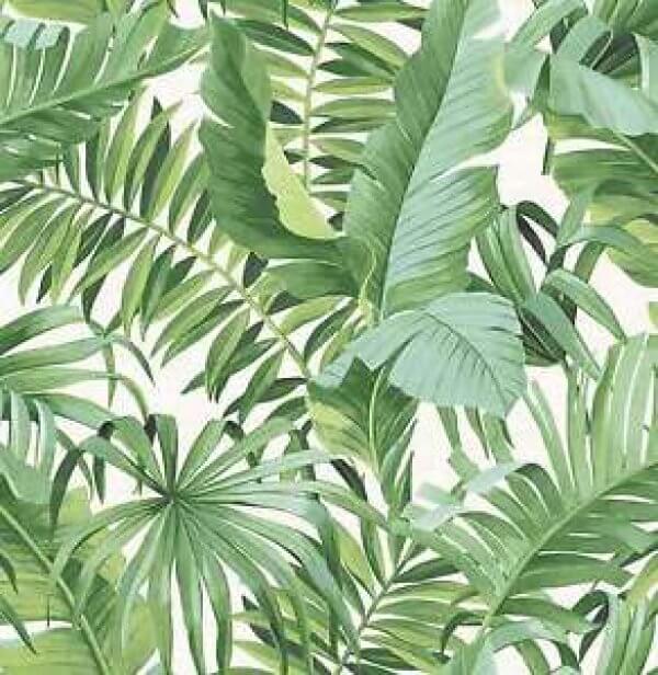 Solstice Tropical Leaf Wallpaper Green | Fine Decor Wallpaper