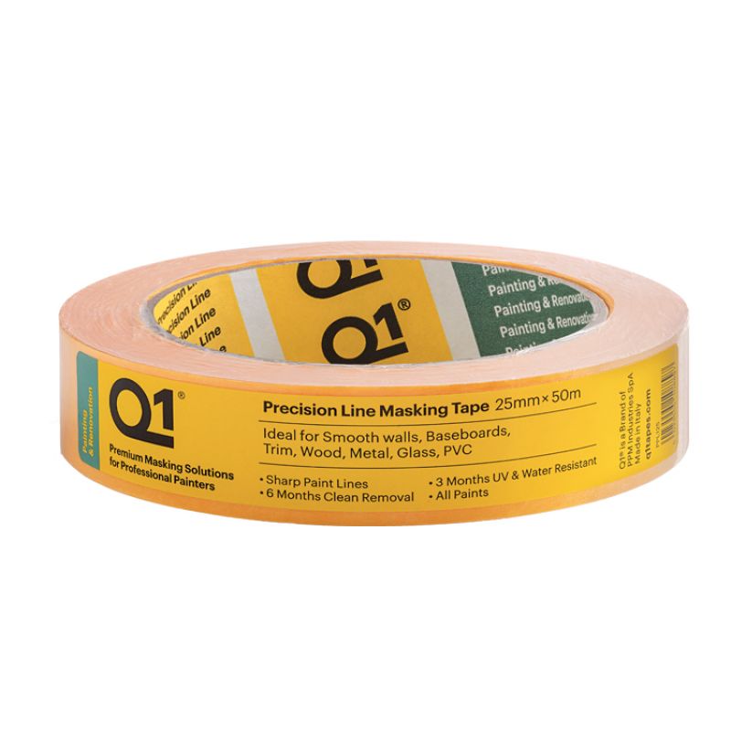 Q1® Precision Line Masking Tape 1" x 50m Box of 36