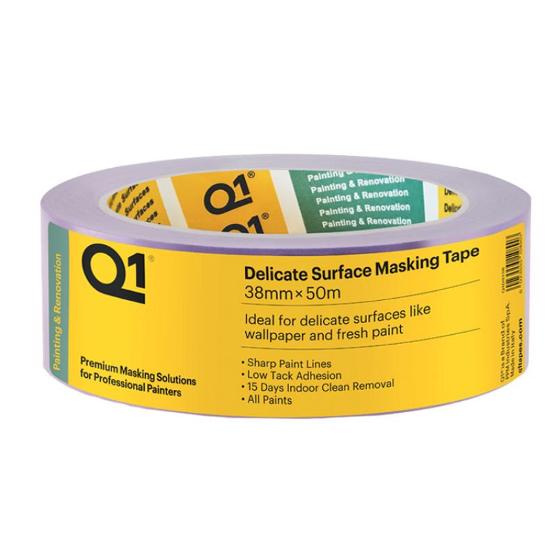 Q1® Delicate Surface Masking Tape 1.5" x 50m Box of 24