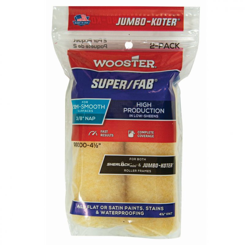 Wooster Jumbo-Koter Super/Fab Roller 3/8" Nap 2 Pack - 4 1/2" 