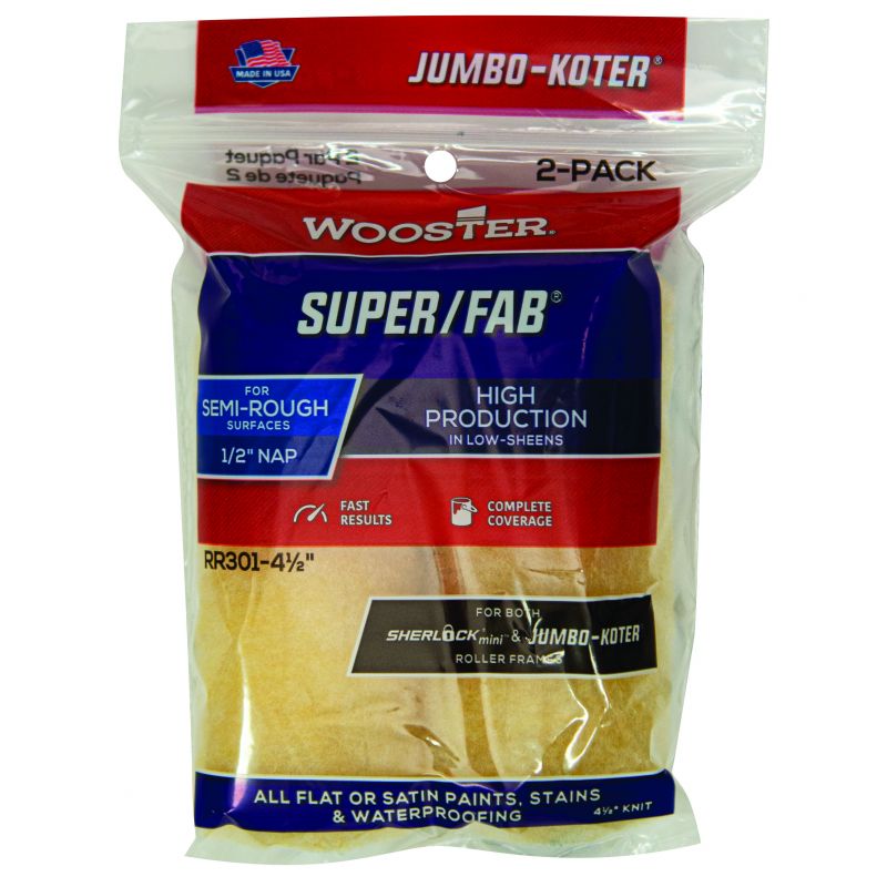 Wooster Jumbo-Koter Super/Fab Roller 1/2" Nap 2 Pack - 4 1/2"