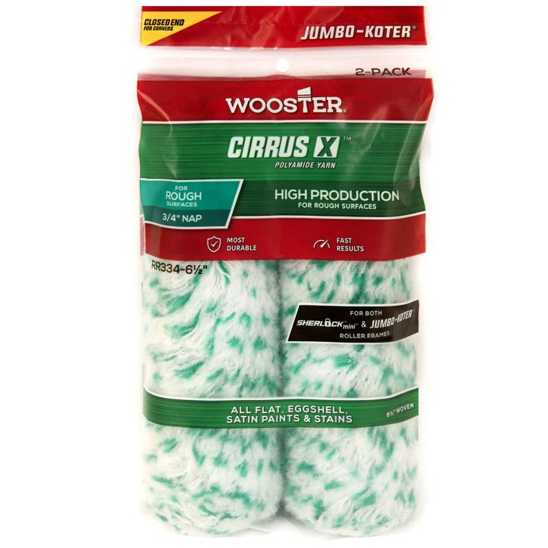 Wooster Jumbo-Koter Cirrus X Closed End Mini Roller 3/4" Nap 2 Pack- 6 1/2"