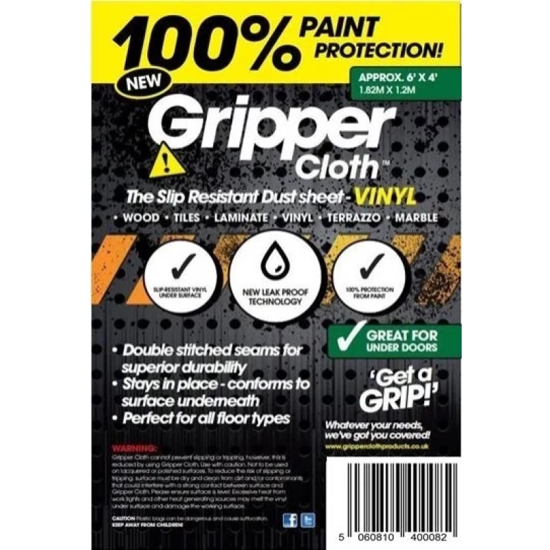 Gripper Cloth Vinyl Slip Resistant Dust Sheets