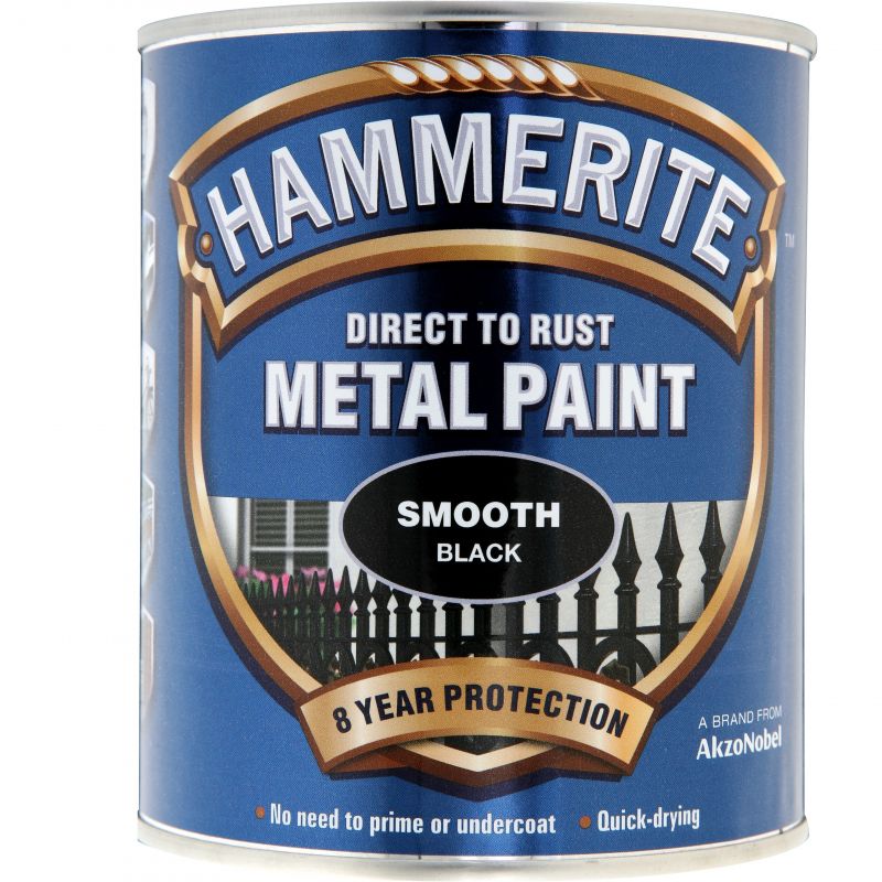 Hammerite Metal Paint Smooth - Black 