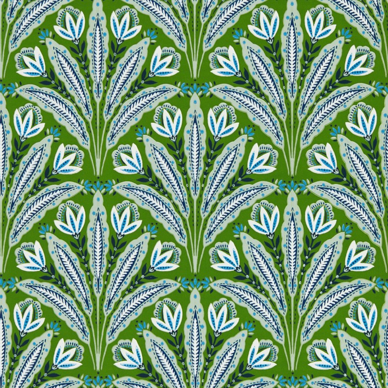 Clarke & Clarke Attingham Wallpaper - Cobalt/Green
